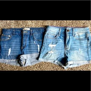 Two pairs of jean shorts, size small
